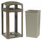 Rubbermaid 50 gal Square Trash Can, Plastic, Dark Wood - FG397500DWOOD