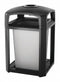 Rubbermaid 35 gal Square Ashtray/Trash Can, Plastic, Black - FG397001BLA