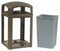 Rubbermaid 35 gal Square Trash Can, Plastic, Dark Wood - FG397000DWOOD