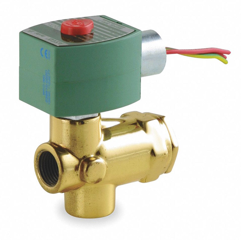 Redhat 120V AC Brass Solenoid Valve, Normally Closed, 3/8" Pipe Size - 8223G023