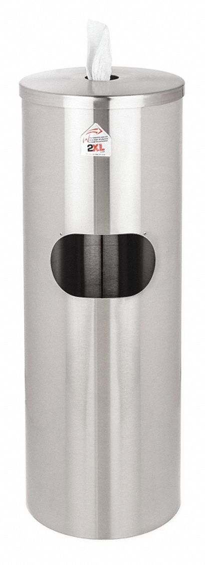 2XL Wet Wipe Dispenser Stand, 2XL, Centerpull Roll, (400 to 2300) Wipes, Stainless Steel, Silver - 2XL - 65