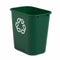 Rubbermaid 7 gal Rectangular Recycling Wastebasket, Plastic, Green - FG295606GRN