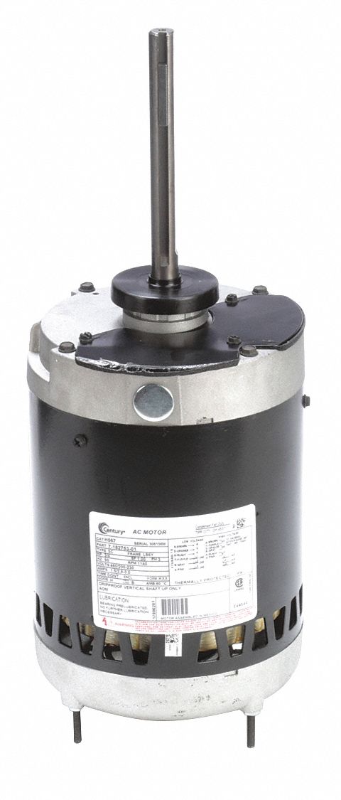 Century 3/4 HP Condenser Fan Motor,3-Phase,1140 Nameplate RPM,200-230/460 Voltage,Frame 56Y - H567