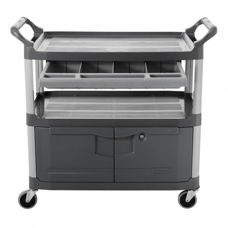 Rubbermaid Enclosed Service Cart, 300 lb. Load Capacity, Gray - FG409400GRAY