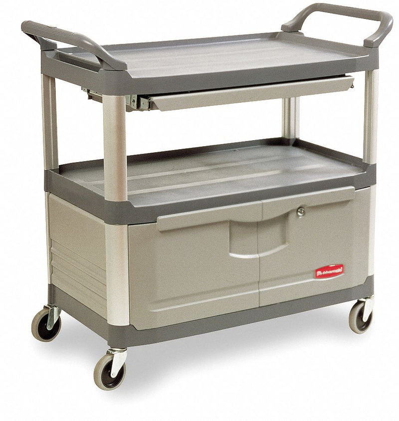 Rubbermaid Enclosed Service Cart, 300 lb. Load Capacity, Gray - FG409400GRAY