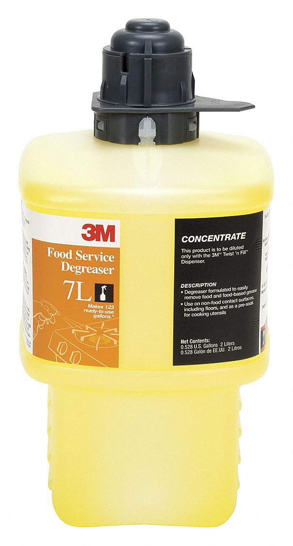 3M Food Service Degreaser For Use With 3M(TM) Twist 'n Fill(TM) Chemical Dispenser, 1 EA - 7L