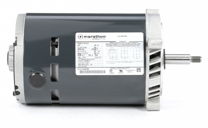Marathon Motors 1 HP Jet Pump Motor, 3-Phase, 3450 Nameplate RPM, 208-230/460 Voltage, 56J Frame - 5K38PN48