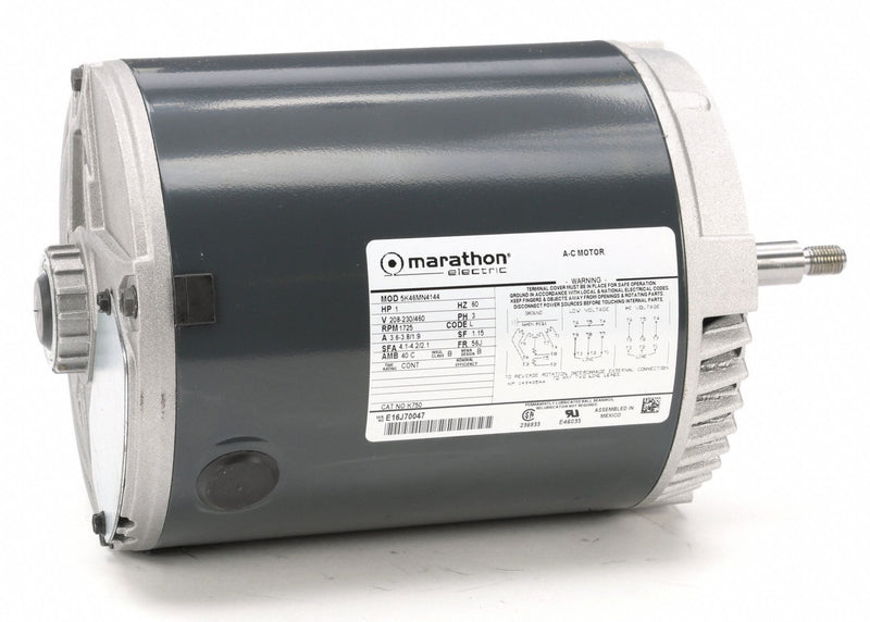 Marathon Motors 1 HP Jet Pump Motor, 3-Phase, 1725 Nameplate RPM, 208-230/460 Voltage, 56J Frame - 5K46MN4144