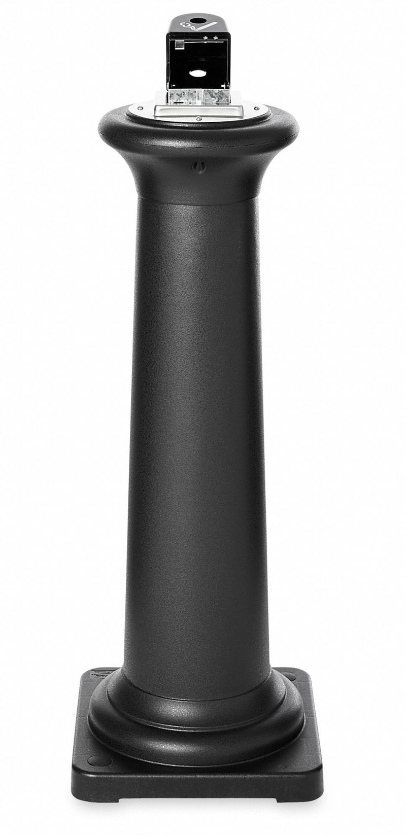 Rubbermaid 1 gal Cigarette Receptacle, 38 1/4 in Height, 13 in Base Dia., Plastic, Black - FG9W3000BLA