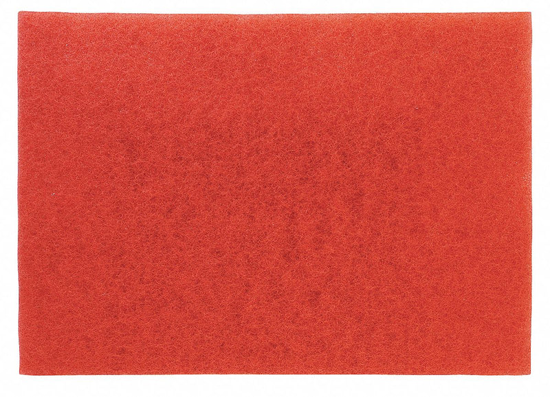 3M 12 in x 18 in Non-Woven Polyester Fiber Rectangular Buffing Pad, 175 to 600 rpm, Red, 5 PK - 5100