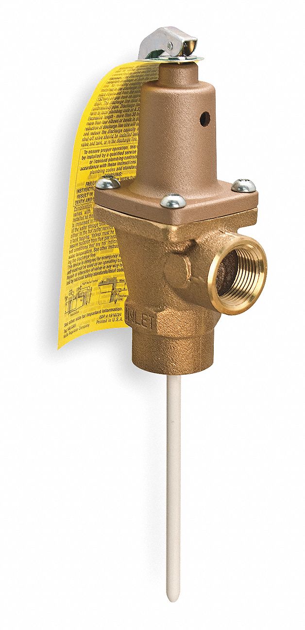 Watts Temperature and Pressure Relief Valve, 670,000 BtuH, 150 psi, 6 in Thermostat Length - 1"140X-6