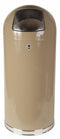 Tough Guy 15 gal Round Fire-Resistant Trash Can, Metal, Beige - 4PGF9
