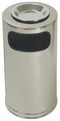 Tough Guy 12 gal Round Ashtray/Trash Can, Metal, Silver - 4PGG8