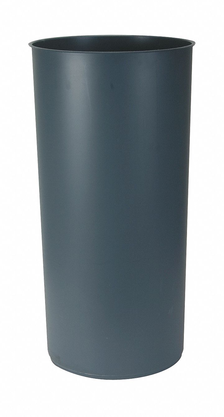 Tough Guy 22 gal Round Rigid Liner, Plastic, Gray - 4PGH4