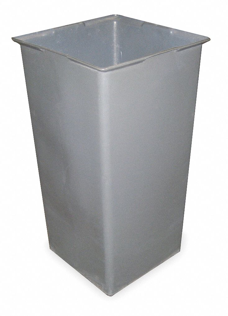 Tough Guy 50 gal Square Rigid Liner, Plastic, Gray - 4PGH5