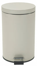 Tough Guy 3 1/2 gal Round Step Can, Metal, White - 4PGH8