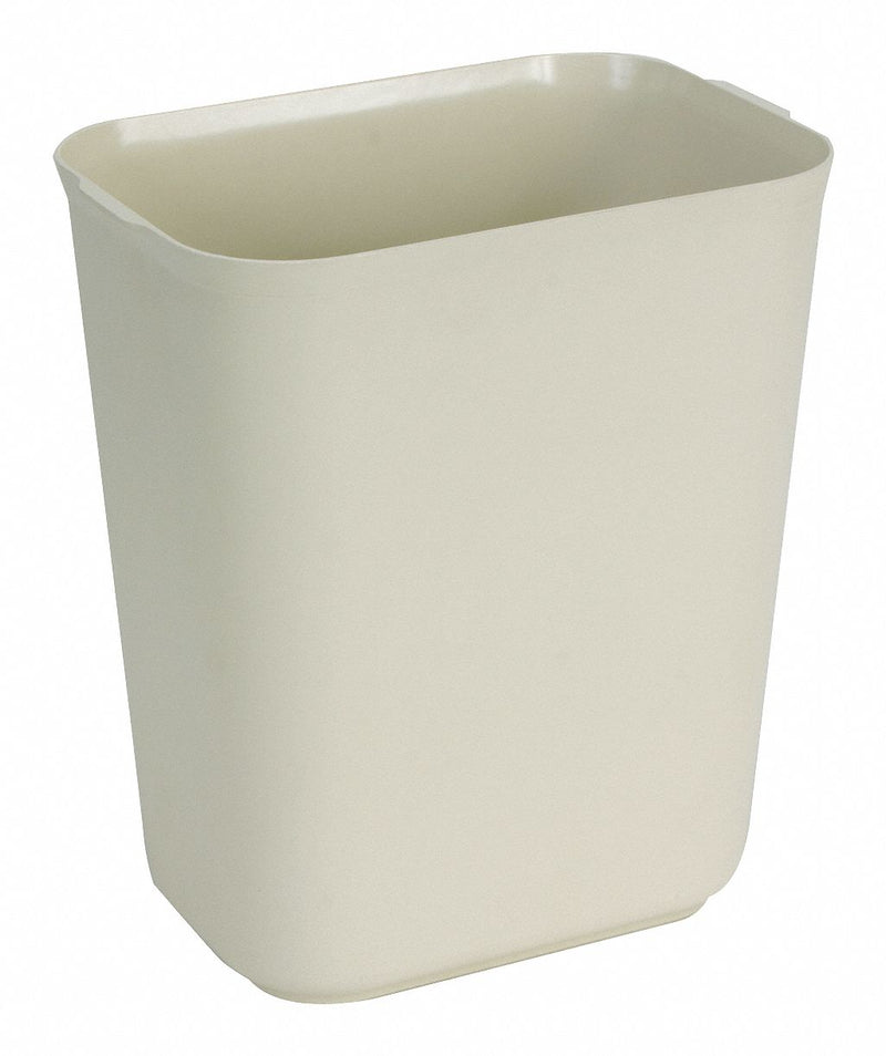 Tough Guy 7 gal Rectangular Fire-Resistant Wastebasket, Plastic, Beige - 4PGL6