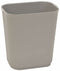 Tough Guy 3 1/2 gal Rectangular Fire-Resistant Wastebasket, Plastic, Gray - 4PGL5