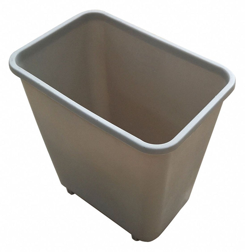 Tough Guy 1 3/4 gal Rectangular Wastebasket, Plastic, Beige - 4PGN1