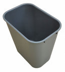 Tough Guy 3 1/2 gal Rectangular Wastebasket, Plastic, Gray - 4PGN4