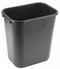 Tough Guy 7 gal Rectangular Wastebasket, Plastic, Black - 4PGN5