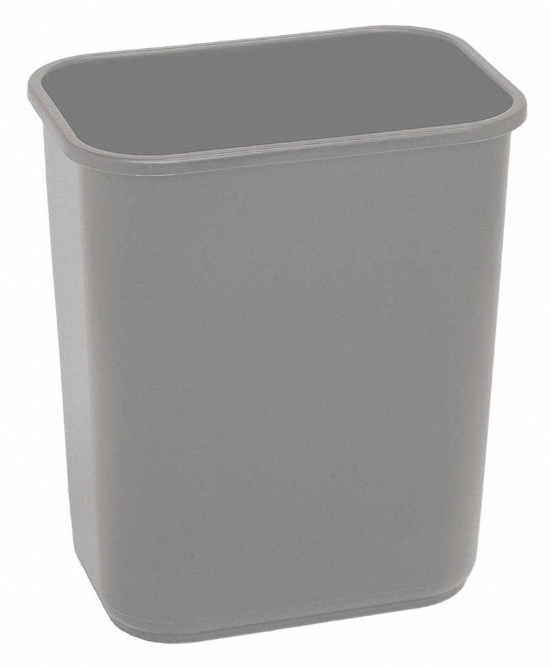 Tough Guy 7 gal Rectangular Wastebasket, Plastic, Gray - 4PGN7