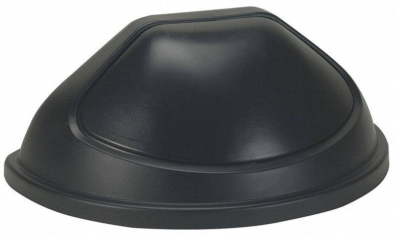 Tough Guy Trash Can Top, Half-Round, Dome with Push Door, 22 gal, Black - 4PGR5
