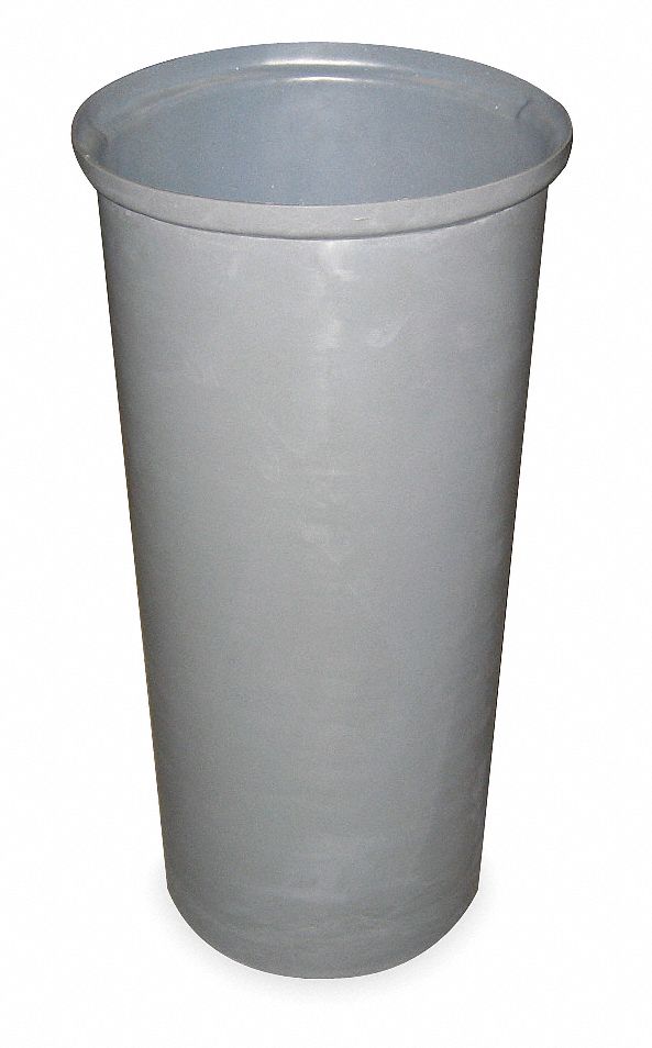 Tough Guy 11 gal Round Trash Can, Plastic, Gray - 4PGR6