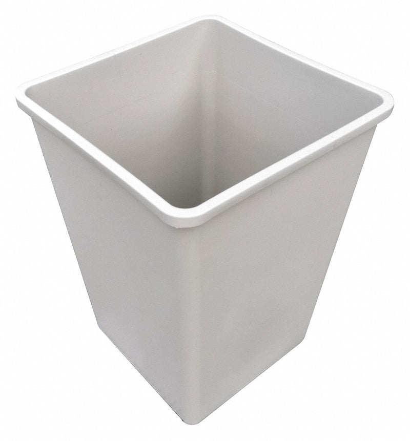 Tough Guy 35 gal Square Trash Can, Plastic, Beige - 4PGT4