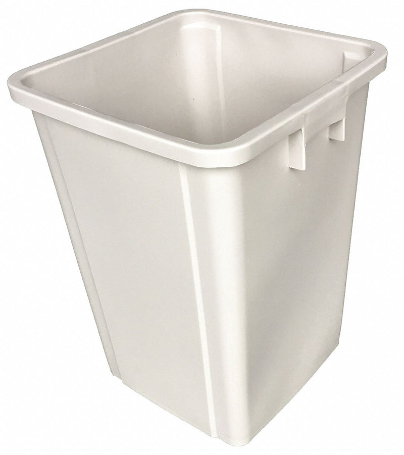 Tough Guy 19 gal Square Trash Can, Plastic, Beige - 4PGR9