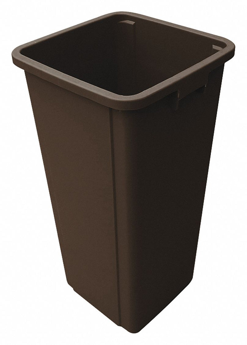 Tough Guy 23 gal Square Rigid Liner, Plastic, Brown - 4PGT3