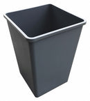 Tough Guy 35 gal Square Trash Can, Plastic, Gray - 4PGT5