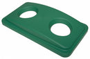 Tough Guy Wallhugger Lid Series Bottle and Can Recycling Top, Rectangular, Dome, 23 gal, Green - 4PGU4