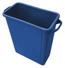 Tough Guy 16 gal Rectangular Trash Can, Plastic, Blue - 4PGU7