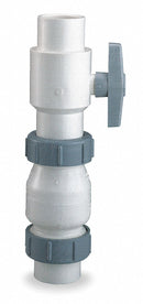 Dayton Check Valve, 1 1/2 in, Single, Inline Ball, PVC, Socket x Socket - 4RG92