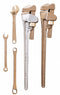 Ampco Straight Pipe Wrench, Aluminum Bronze, Natural, Jaw Capacity 1 15/16 in, Serrated - W-210