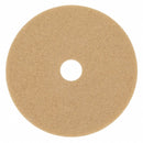 3M 27 in Non-Woven Polyester Fiber Round Burnishing Pad, 1500 to 3000 rpm, Tan, 5 PK - 3400