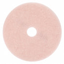 3M 24 in Non-Woven Polyester Fiber Round Burnishing Pad, 1500 to 3000 rpm, Pink, 5 PK - 3600