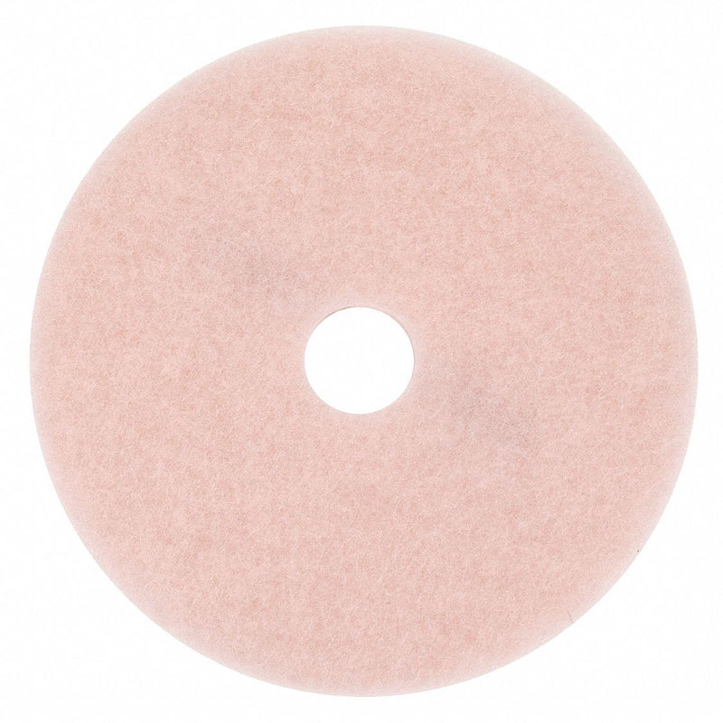3M 24 in Non-Woven Polyester Fiber Round Burnishing Pad, 1500 to 3000 rpm, Pink, 5 PK - 3600