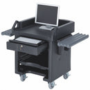 Cambro 52 3/4 in x 32 1/4 in x 43 in Cashier Station Cart with Drawer, Black - EAVCSWR110