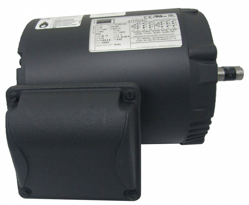 Dayton 1/3 HP, General Purpose Motor, 3-Phase, 1140 Nameplate RPM, 230/460 Voltage, 56C Frame - 4THW4