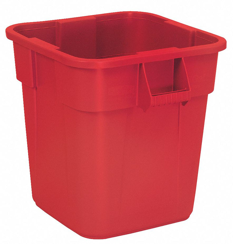 Rubbermaid 28 gal Square Trash Can, Plastic, Red - FG352600RED