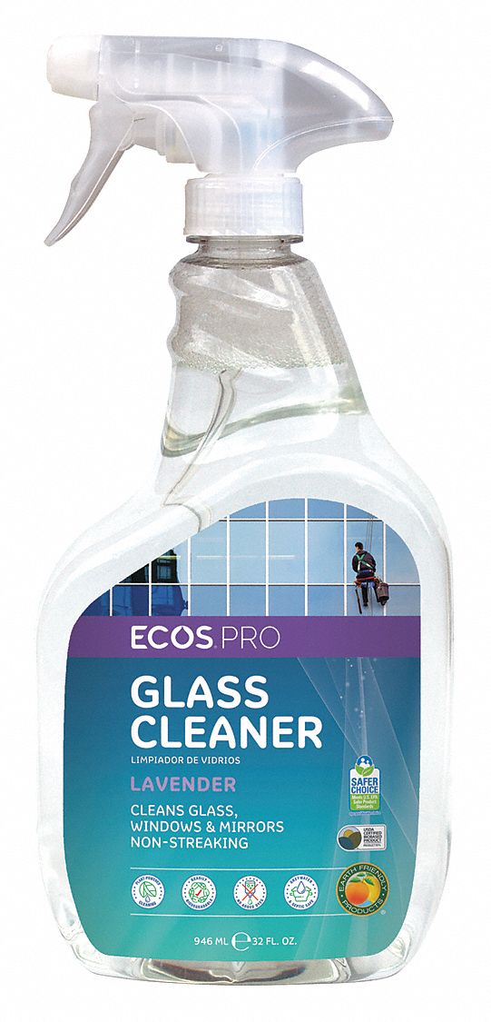 Ecos Pro Glass Cleaner, 32 oz Cleaner Container Size, Hard Nonporous Surfaces Chemicals For Use On - PL9301/6