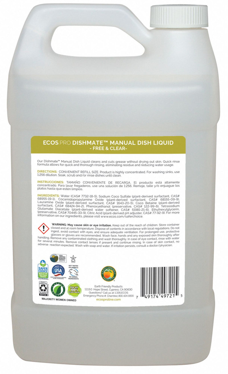 Ecos Pro Hand Wash, Dishwashing Soap, Cleaner Form Liquid, 1 gal. - PL9721/04