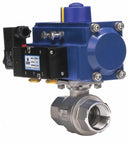 Dynaquip 1 in Double Acting Pneumatic Actuated Ball Valve, 2-Piece - P2S25AJDA052A