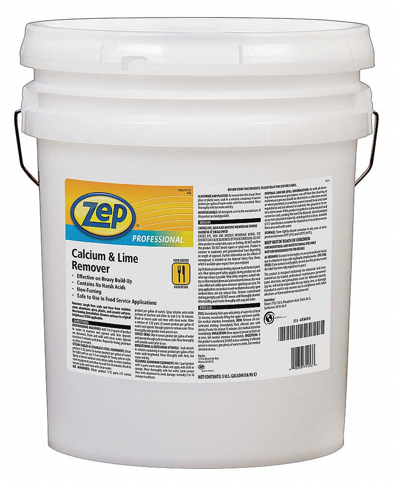 Zep Professional Calcium and Lime Remover, 5 gal. Cleaner Container Size, Jug Cleaner Container Type - 1041577
