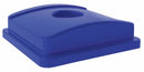 Tough Guy Swingline Recycling Lids Series Bottle and Can Recycling Top, Square, Dome, 32 gal, Blue - 4UAW6