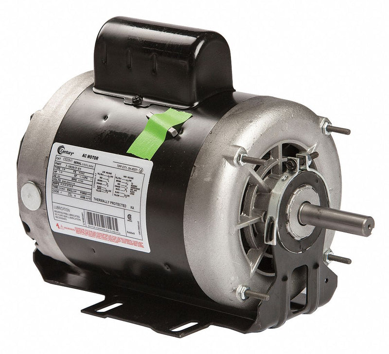 Century 1 HP Belt Drive Motor, Capacitor-Start, 1725 Nameplate RPM, 115/208-230 Voltage, Frame 56Z - C523V1