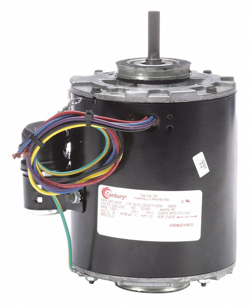 Century 1/12 HP Unit Heater Motor,Permanent Split Capacitor,1550 Nameplate RPM,208-230 Voltage, Frame 42Y - 9668