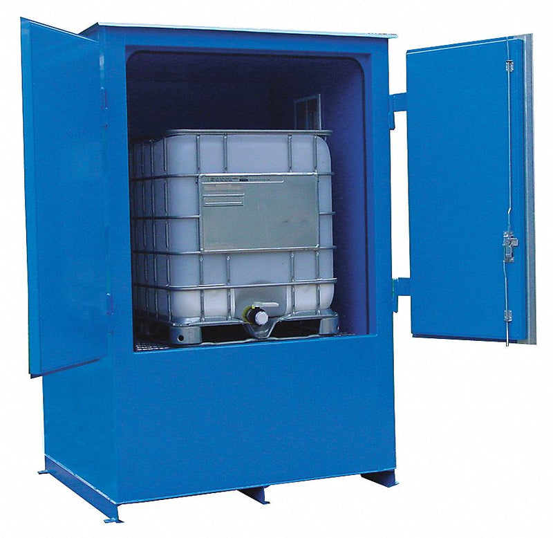 Denios 99 in x 70 in x 100 in Steel Storage Locker with 2 hr Fire Rating, Blue - P19-1250